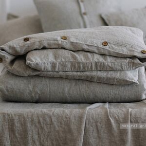 Natural Gray Linen Duvet